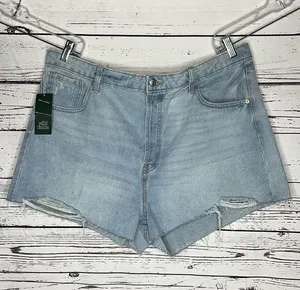 Wild Fable NWT Size 18/34 Blue Denim Distressed Highest Rise Cutoff Jean Shorts thumbnail 1
