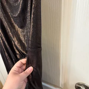 Zara One-Shoulder Shimmer Dress in Black thumbnail 7