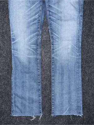 Vintage True Religion Low Rise Bootcut Jeans Sz 28 x 31.5 Raw Hem USA Made Y2K thumbnail 6