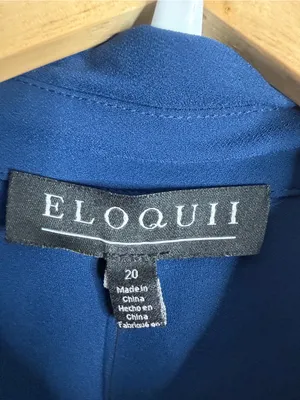 Eloquii Oversized‎ Navy Tie Front Dress 20W Elegant Quiet Luxury Contemporary thumbnail 4
