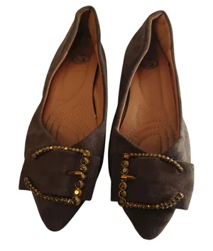 Y2K Brown toe Buckle flats Size 7.5 thumbnail 1
