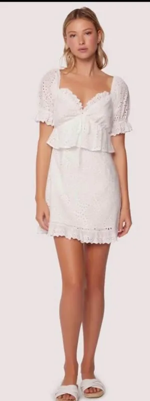 Lost + Wander Eyelet/Lace Mini Dress thumbnail 1