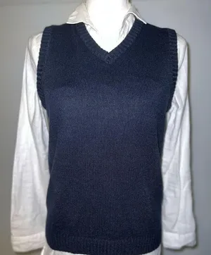 Women’s Navy Blue Knit Sweater Vest XS thumbnail 1