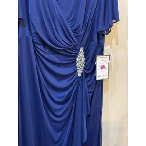 Alex Evenings Long Surplice Neckline Mother of The Bride Dress Violet Mesh thumbnail 5