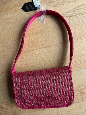 Beaded Pink Cocktail Motif Shoulder Bag thumbnail 3