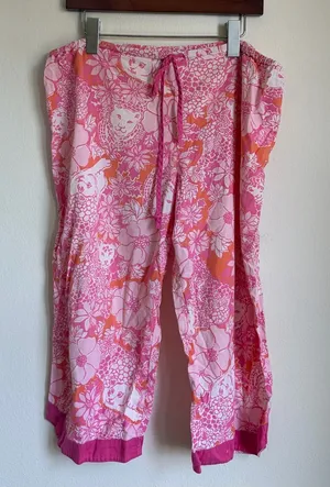 Lilly Pulitzer Pink & Orange Wild Cat Print Pajama Pants thumbnail 1