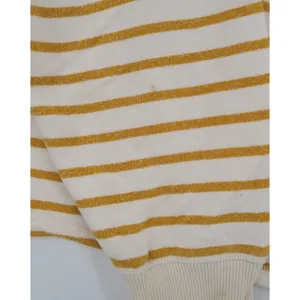 Mile(s) by Madewell Sweatshirt Womens Medium Yellow Ivory Striped Raglan Sleeve thumbnail 12