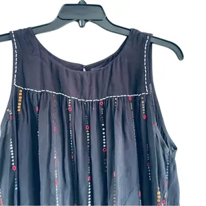 Marks & Spencer Collections Black Sequined beaded Flowy sleeveless top size 12 thumbnail 8
