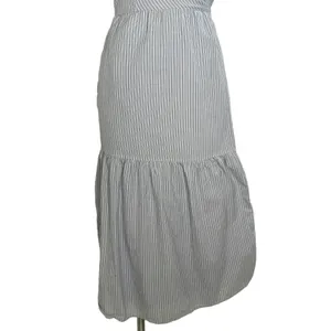 GAP Women's Striped Lace Midi Wrap Dress Tie Waist Flutter Sleeve‎ Blue Size M thumbnail 9
