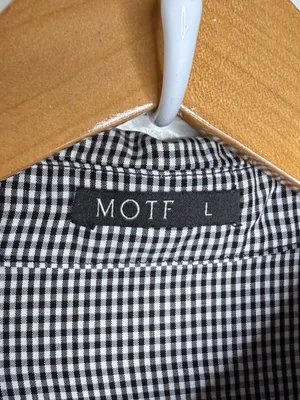 Motf Black White Gingham Blouse Top Women’s Size Large Office Business Classic thumbnail 2
