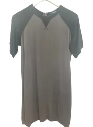 Madewell T-Shirt Mini Dress Short Sleeve Colorblock Gray‎ Black Women XS thumbnail 1
