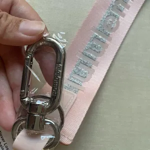 Lululemon Never Lost Keychain Wordmark - Pink Moist/Silver thumbnail 4