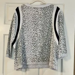 Bucket List Animal Print Leopard Print Striped Sweatshirt Medium thumbnail 2