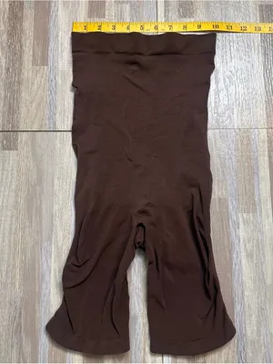 SKIMS Brown High-Waist Shapewear Bike Shorts thumbnail 2
