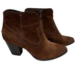 FRYE Renee Seam Short Boot , Brown Suede, Womens Size 7.5 M thumbnail 2