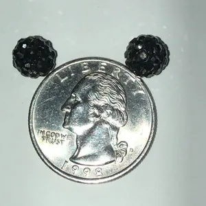 Elegant Black Rhinestone Dainty Boho Stud Earrings thumbnail 3