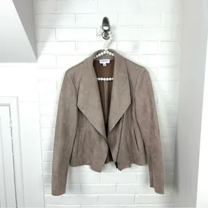 Carmen Carmen Marc Valvo Faux Suede Leather Moto Jacket Size S thumbnail 2