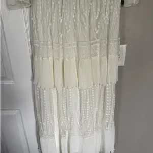 A Beautiful Soul Elegant White Maxi Dress Lace Ruffles thumbnail 3