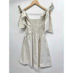 MIOU MUSE Dress‎ Size Small Bow Tie A-Line Mini Linen Blend New thumbnail 6