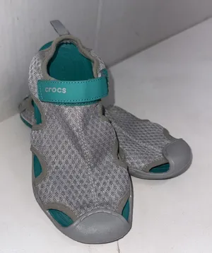 Crocs‎ Swiftwater Mesh Sandals Water Deck Shoes Gray Teal Women's Size 5 thumbnail 1