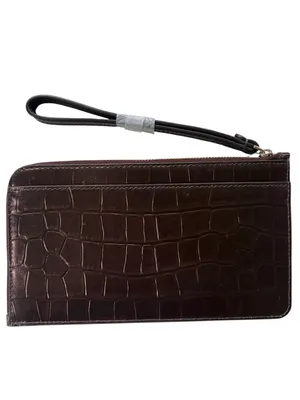 NWT Kate Spade Leather Medium Zipper Wristlet Bronze Retail $159.00 thumbnail 4
