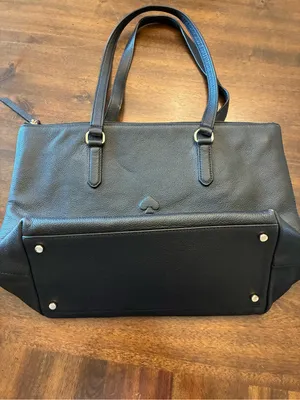 Kate Spade Larchmont Avenue Logo Penny Tote Bag Leather Purse Black thumbnail 3