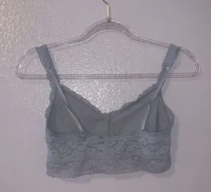 Grey lace wireless comfy bra Gray thumbnail 4