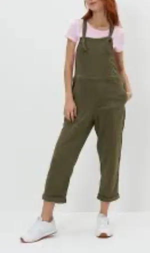 Aerie Lightweight Rolled Leg Overalls Green XS Tie Shoulder Jumpsuit Pockets‎ thumbnail 1