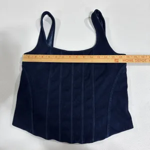 EXPRESS Body Contour Cropped Tank Top High Compression Corset Shirt Size M Blue thumbnail 7