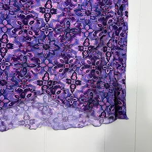 Paris Blues Vintage Y2K Asymmetrical Hem Purple Witchy Pattern Skirt Large L 90s thumbnail 2