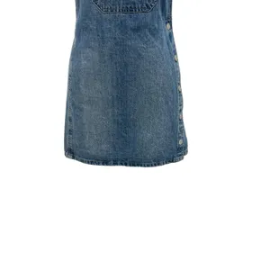 Free People Louise‎ Denim Skirtall Overall Dress Medium Wash Blue Size 0 thumbnail 6