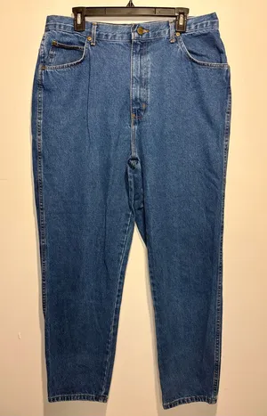 Vintage Chic High Rise Mom Jeans Dark Wash Tapered Leg Made in USA Size 20W thumbnail 1