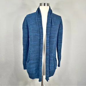 Aritzia Wilfred Flaubert Blue Silk Cashmere Open Cardigan thumbnail 3