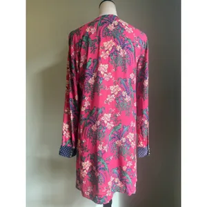 Maeve Anthropologie Pink Bird Floral Polka Dot Dress Long Sleeve 6 boho‎ preppy thumbnail 5