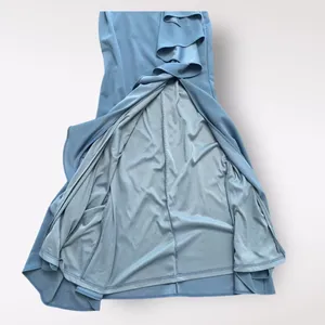 Lulus Mila Slate Blue‎ Ruffled Off-The-Shoulder Maxi Dress Size Small thumbnail 8