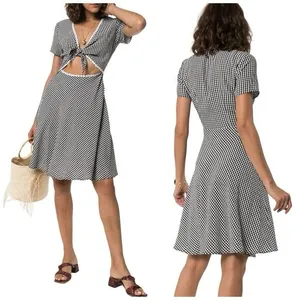 Solid and Striped Gingham Cutout‎ Dress Size xs thumbnail 2