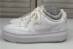 NIKE Women's Court Vision Alta Platform Sneakers White-9 thumbnail 1