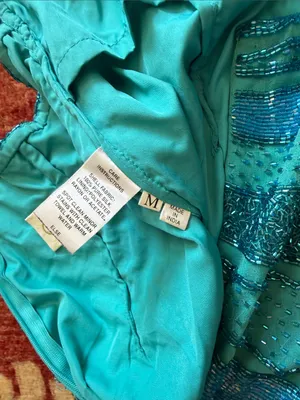 Teal & Blue Ruched Spaghetti-Strap Evening Gown thumbnail 12