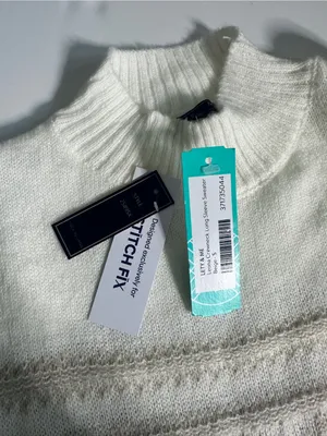 Stitch Fix Lety & Me Cream Textured Knit Crewneck Sweater NWT Size S thumbnail 4