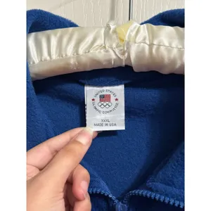 Vintage‎ USA Olympics Committee Blue Fleece Vest Retro United States thumbnail 6