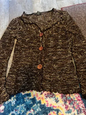 Bcbg maxarzia Women’s Brown Marled Button-Front Sweater thumbnail 4