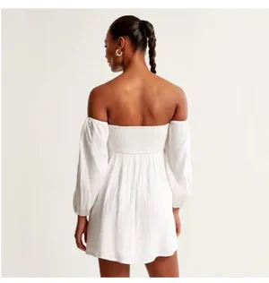 Abercrombie Dress White Mini Linen thumbnail 6