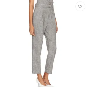 Line & Dot Paola Wool Blend High Rise Belted Trousers Grey L NWT thumbnail 2