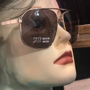 FRYE AND CO. Women's Aviator Sunglasses with Brown Lenses and Gold Frame thumbnail 4