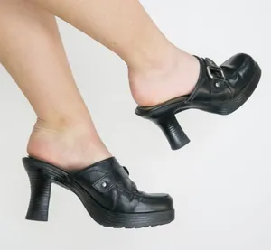 Vintage 90s Xhilaration Black Chunky Platform Mules thumbnail 1