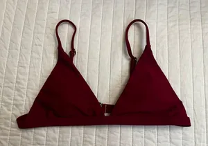 SHEIN burgundy high cut triangle bikini NWOT thumbnail 2