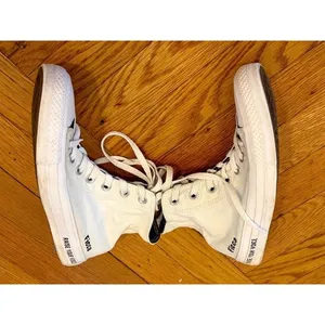 Converse Chuck Taylor All Star Custom High Top Sneakers White Streetwear Sz 7.5 thumbnail 5