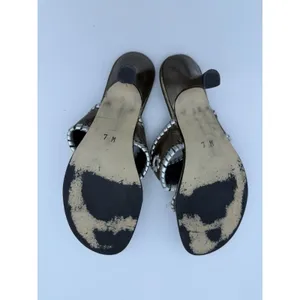 Jack Rogers Heeled Sandals Womens 7 Bronze Medallion Travel Boho Indie Vacation thumbnail 6