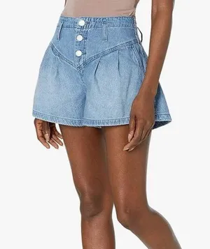 Blank NYC Flared Denim Button Fly Shorts Size 28 thumbnail 1