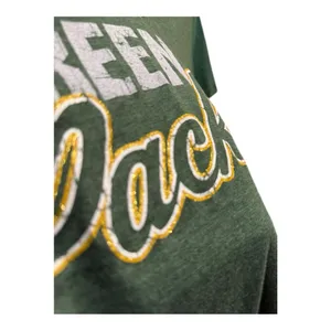 NFL Team Apparel Green Bay Packers Women’s Hi-Lo V-Neck Tee Green Small thumbnail 3